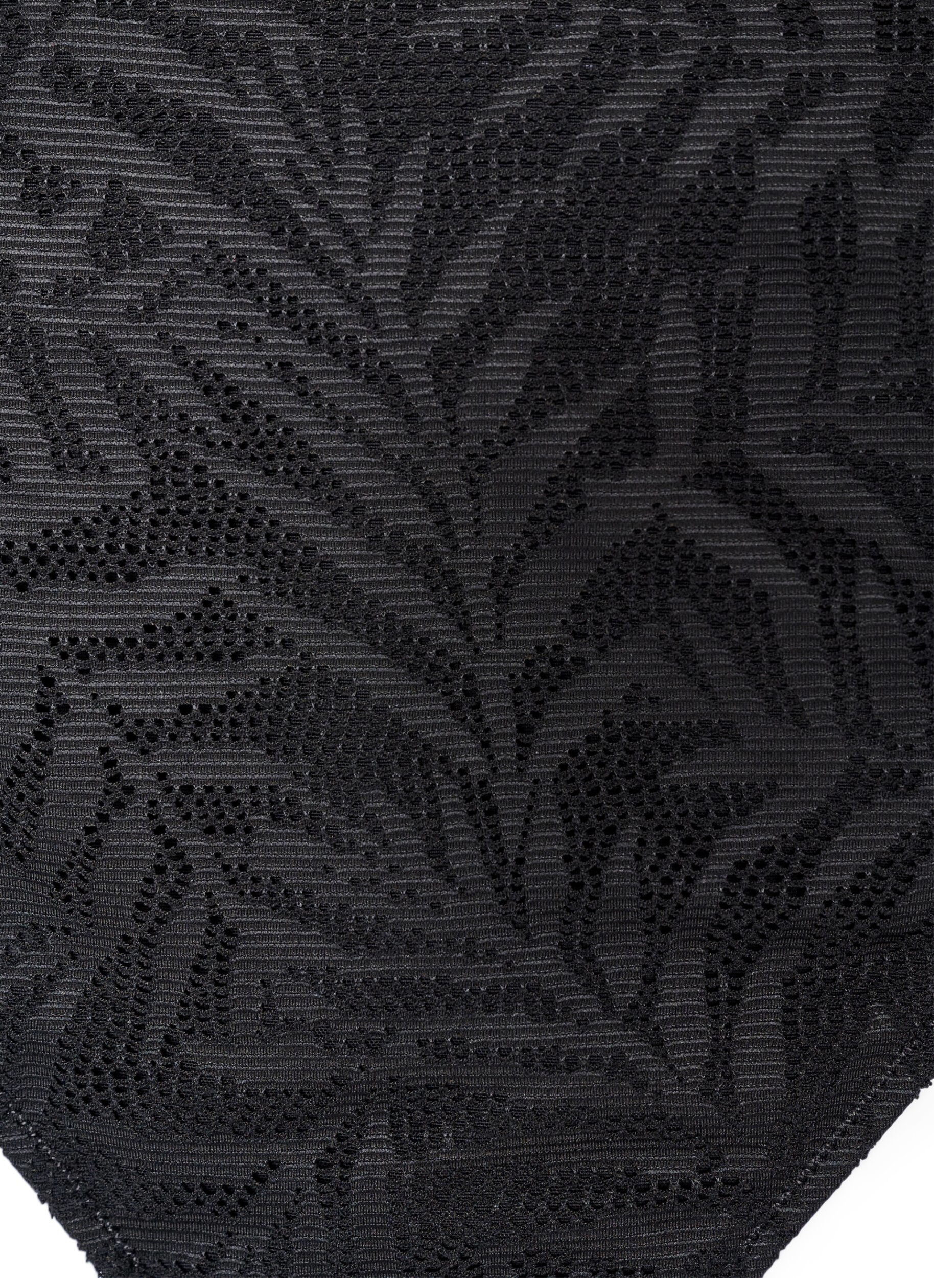 ZizziBraziliaanse bikinislip in gestructureerd mesh, Zwart, Packshot image number 2