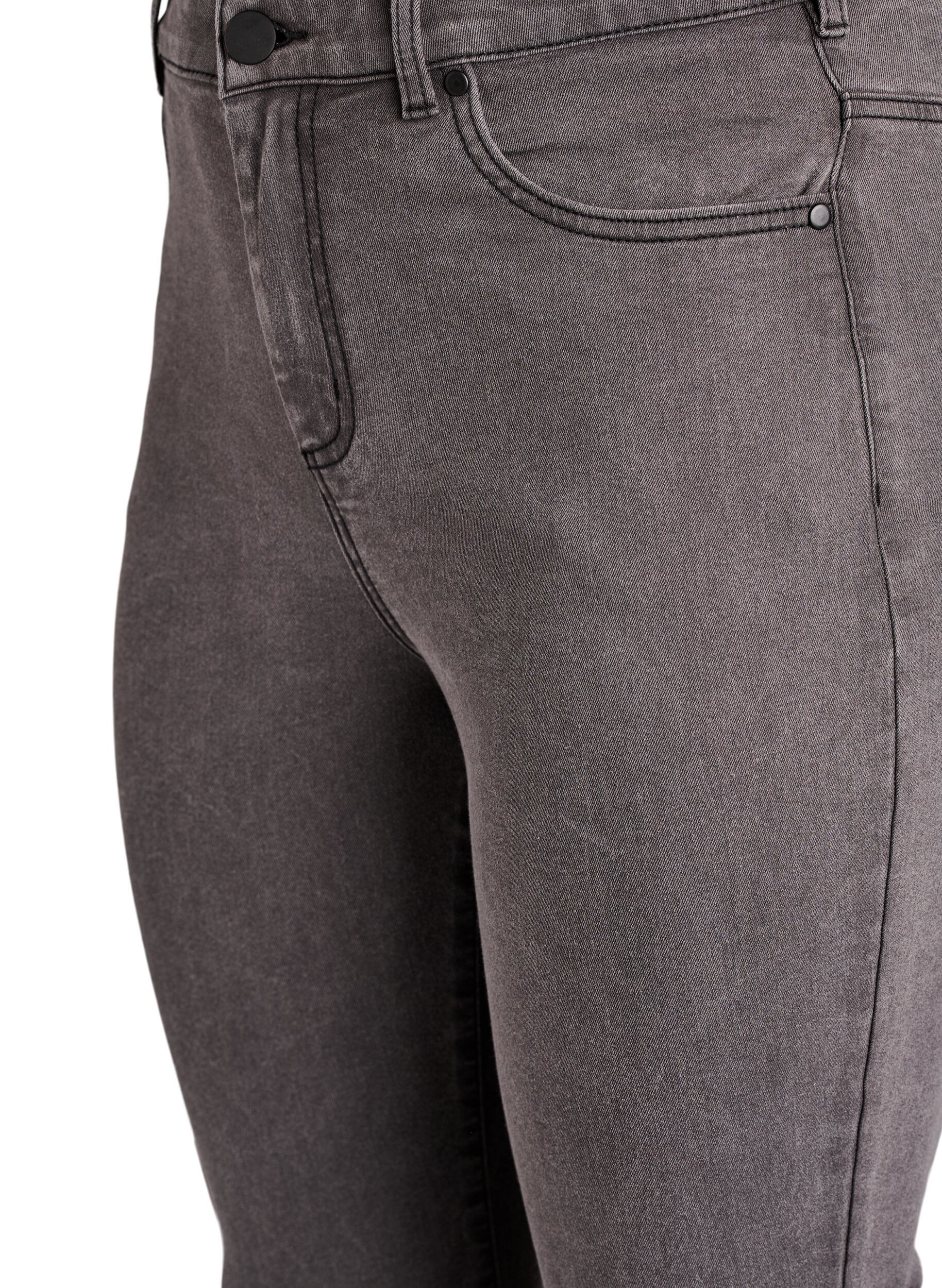 ZizziAmy super slim fit jeans met hoge taille, Grijs, Packshot image number 2