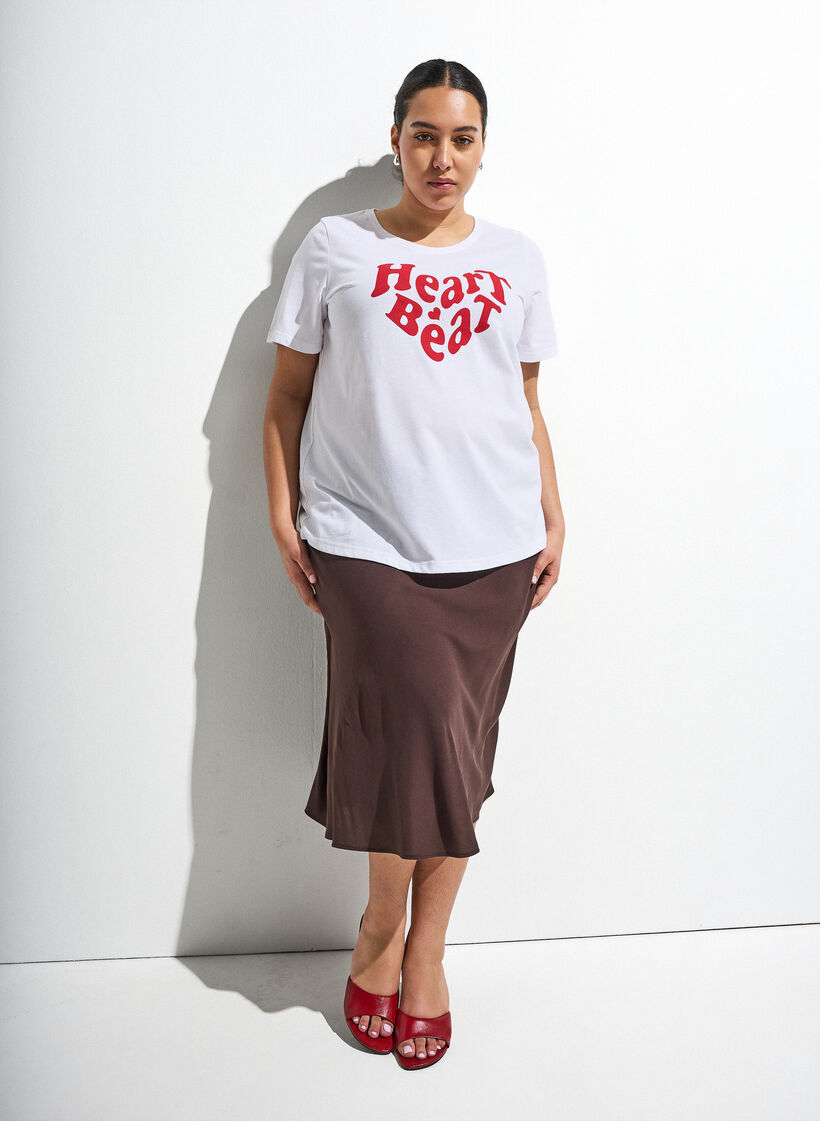 Viscose rok met een elastische taille, Bruin, Image image number 0