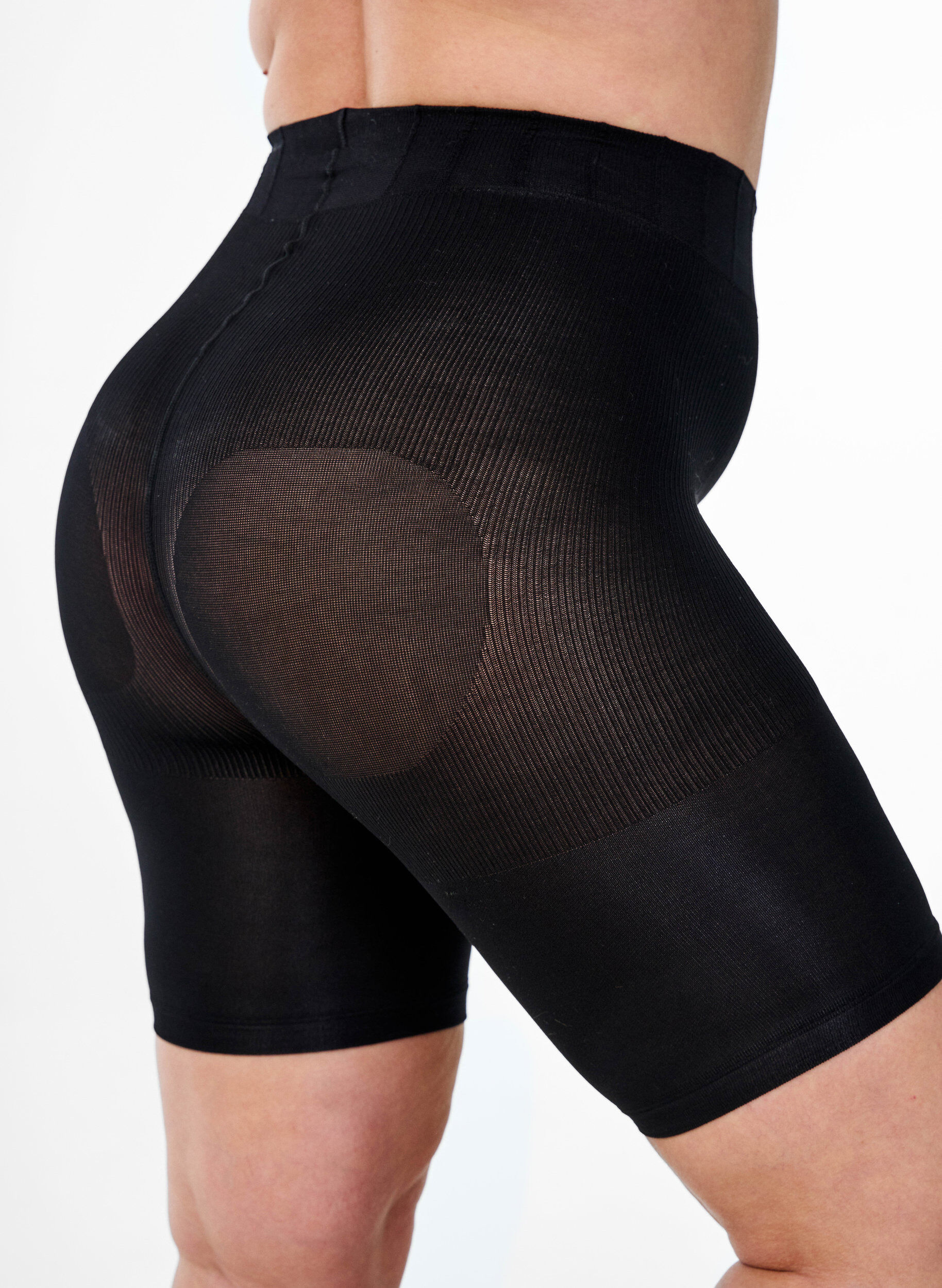 Zizzi2-pack push-up shorts in 60 denier met shaping effect, Zwart, Packshot image number 3