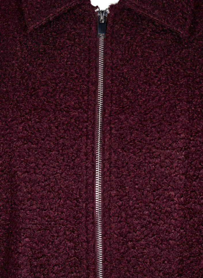 Kort jasje met rits, Donker Bordeaux, Packshot image number 2