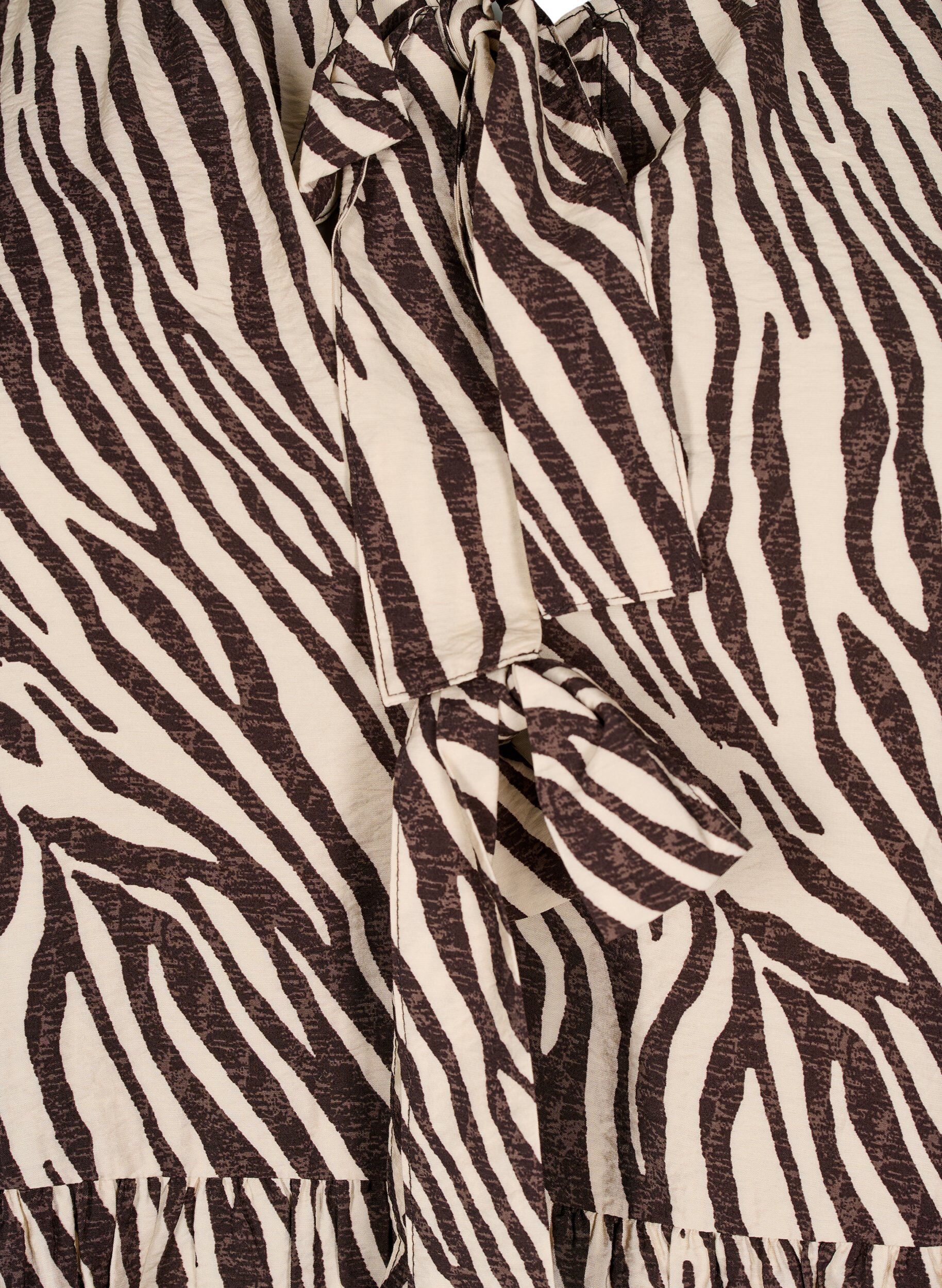 ZizziPeplum blouse met strik en zebraprint, Bruin, Packshot image number 3
