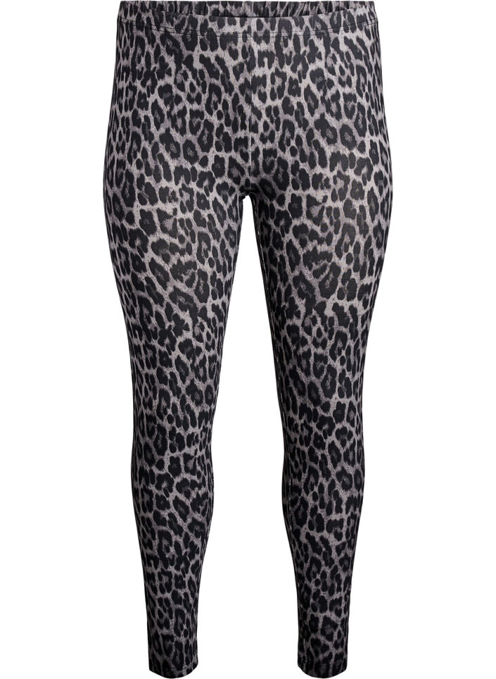 Viscose leggings met print, Grijs, Packshot image number 0
