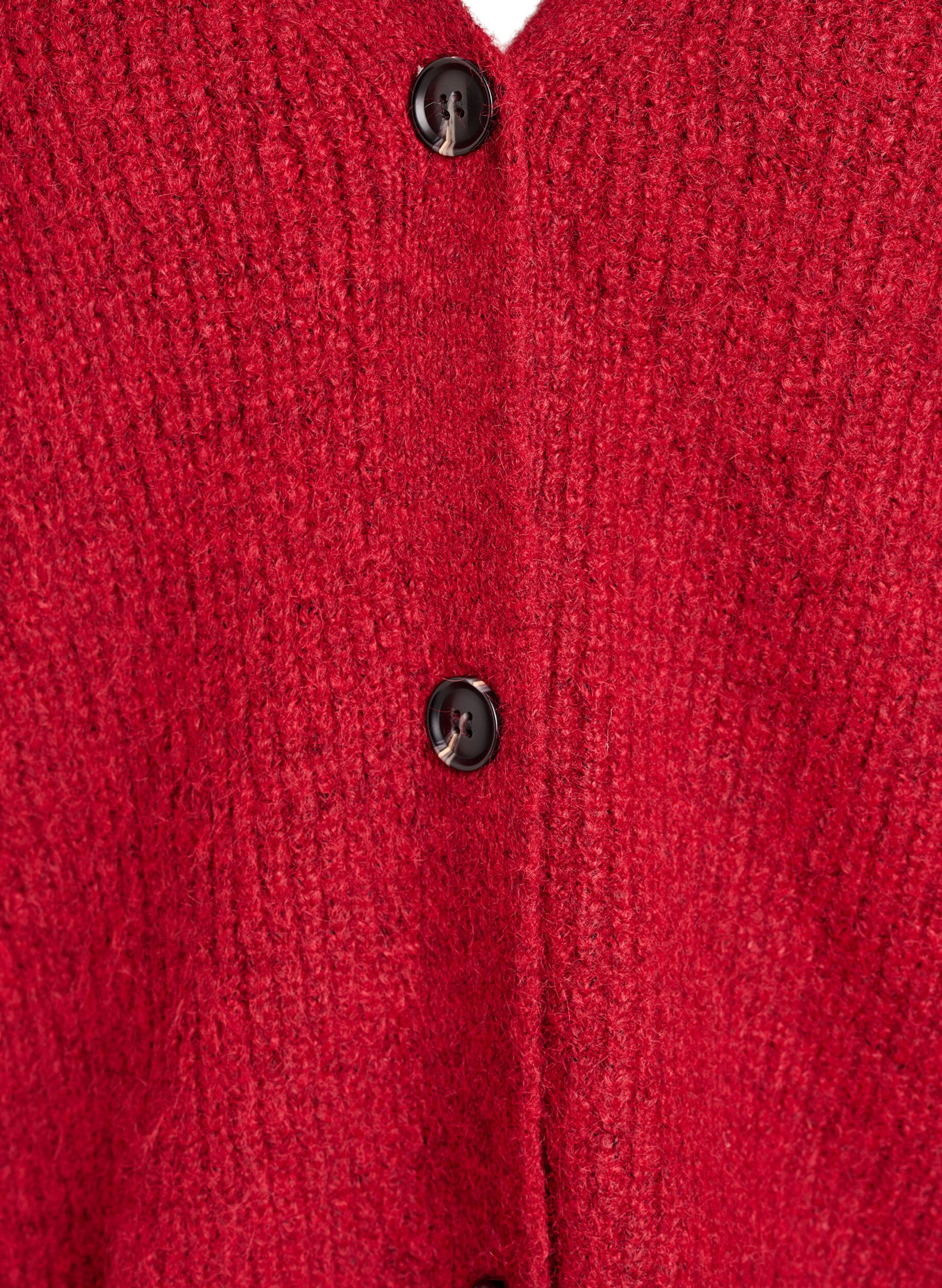 ZizziV-hals cardigan van breisel, Rood, Packshot image number 2
