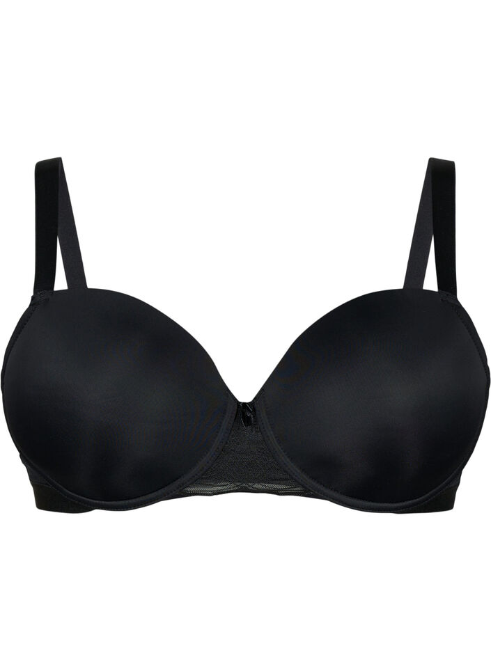 Voorgevormde bh met mesh, Black, Packshot