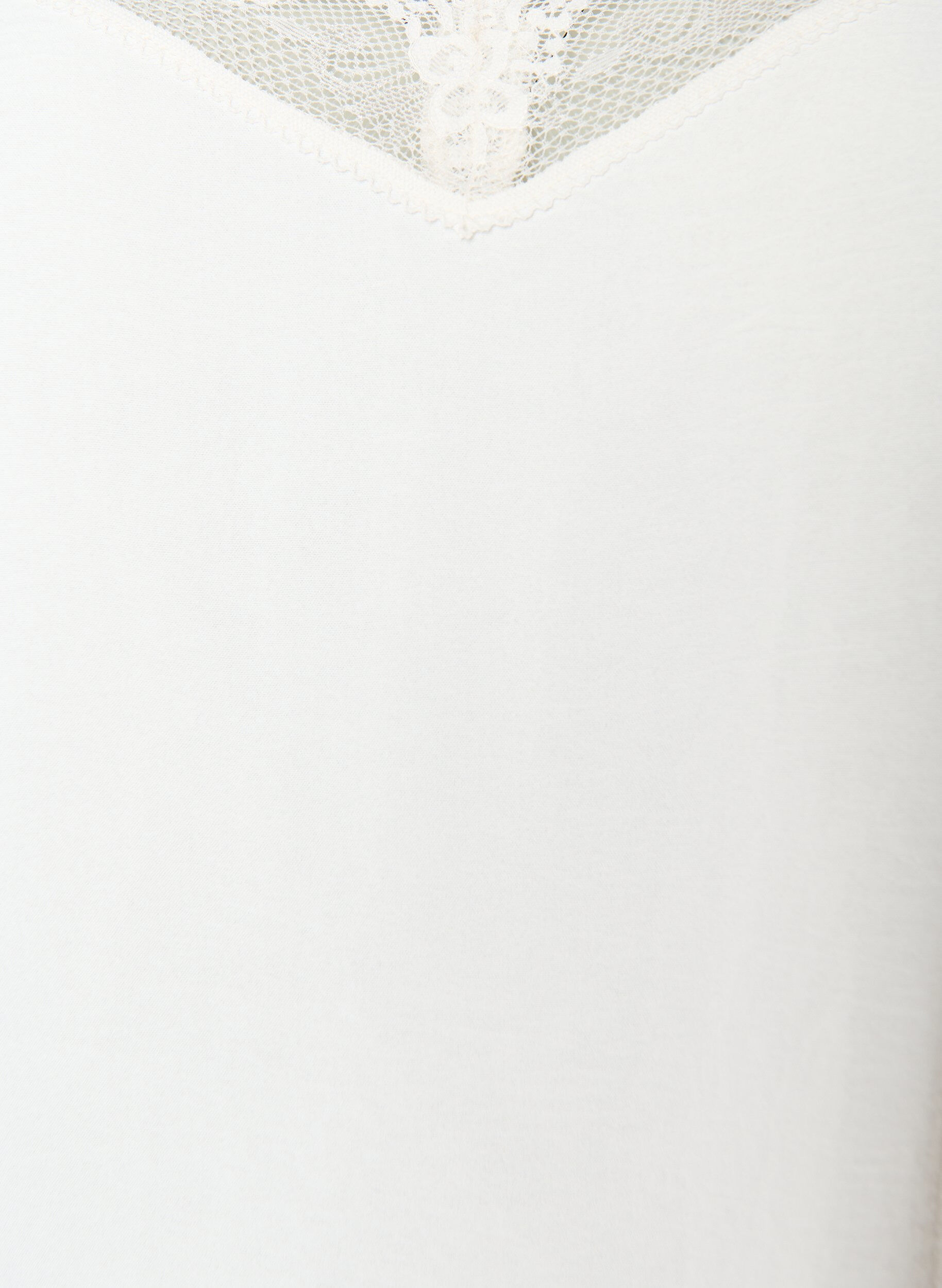 ZizziCami top met V-hals en kanten rand, Vanille, Packshot image number 2