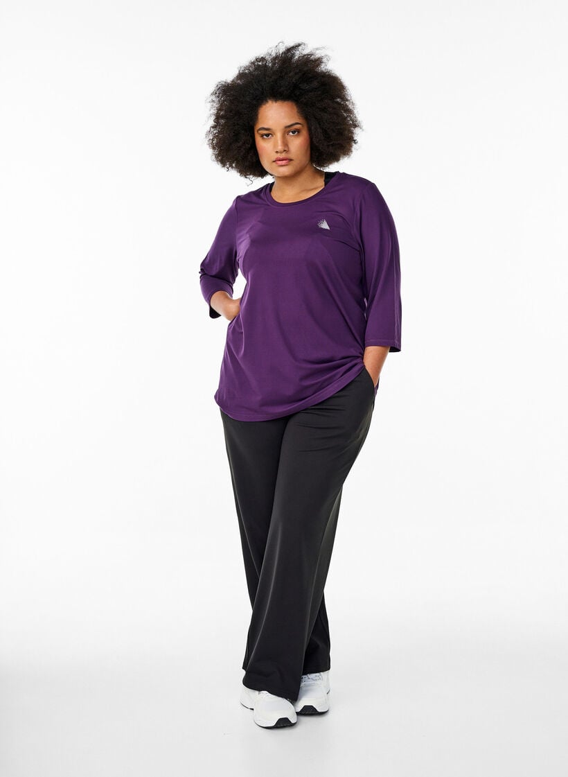 Training blouse met 3/4 mouwen, Paars, Model image number 1