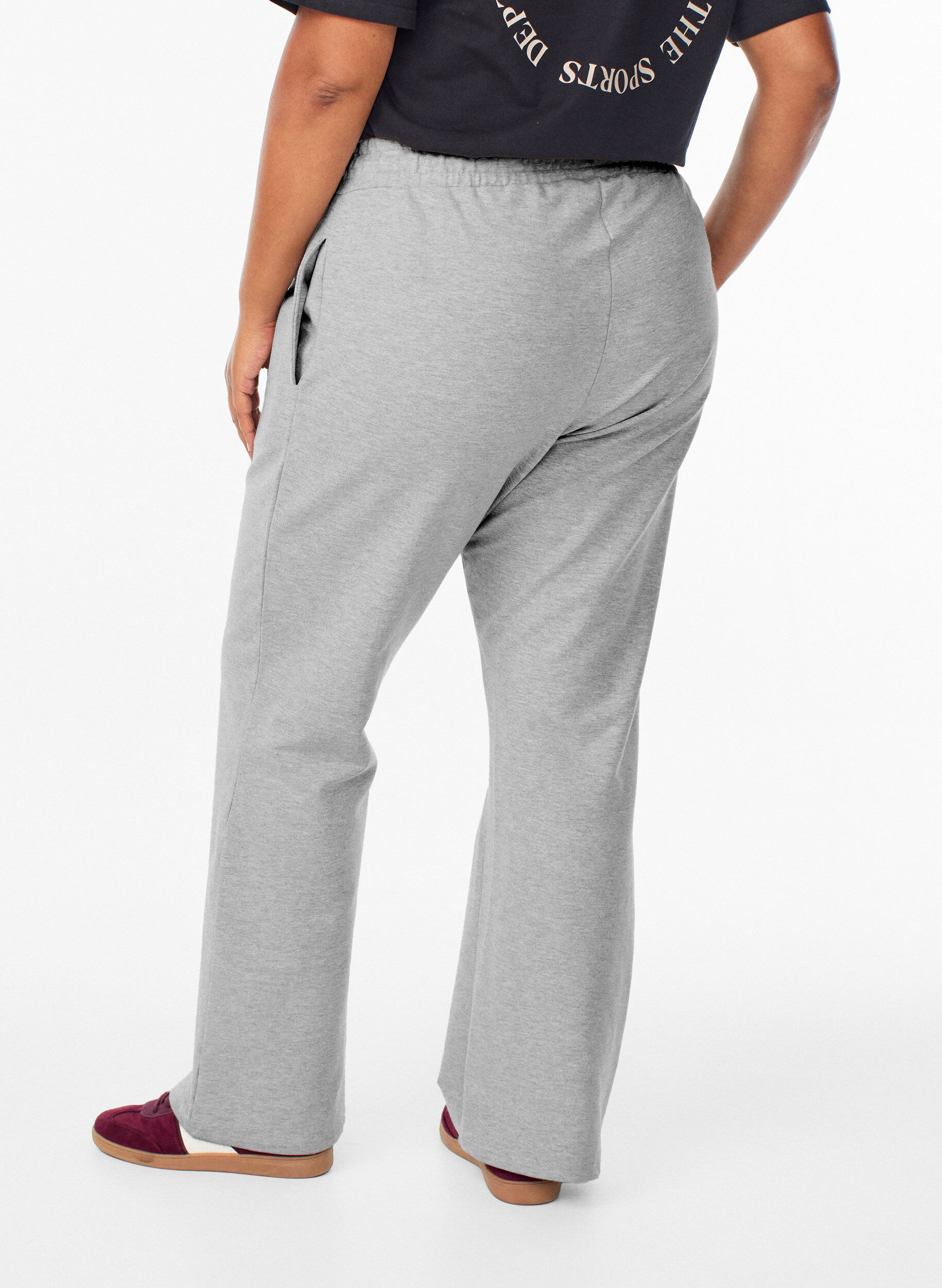 ZizziFlared sweatpants met high waist, Grijs, Model image number 1