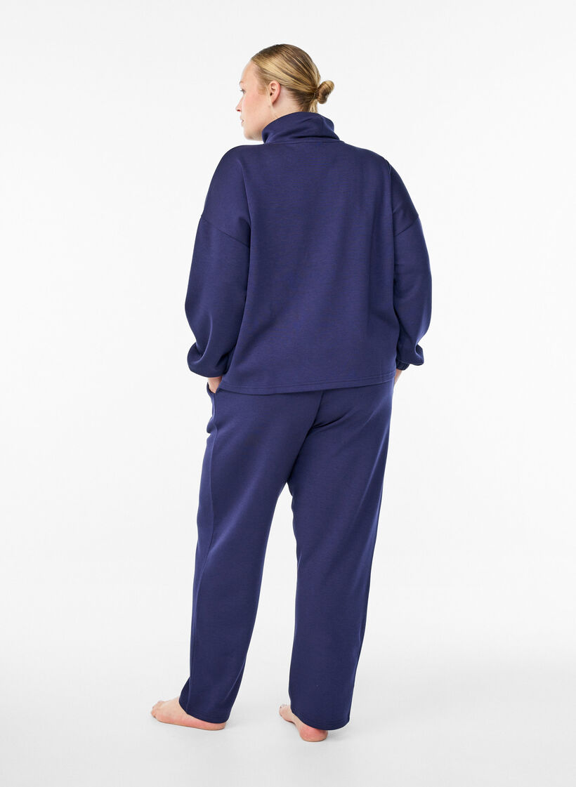 Losse broek van modalmix, Blauw, Model image number 1