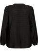 Viscose shirt met geborduurde mouwen, Zwart, Packshot image number 1