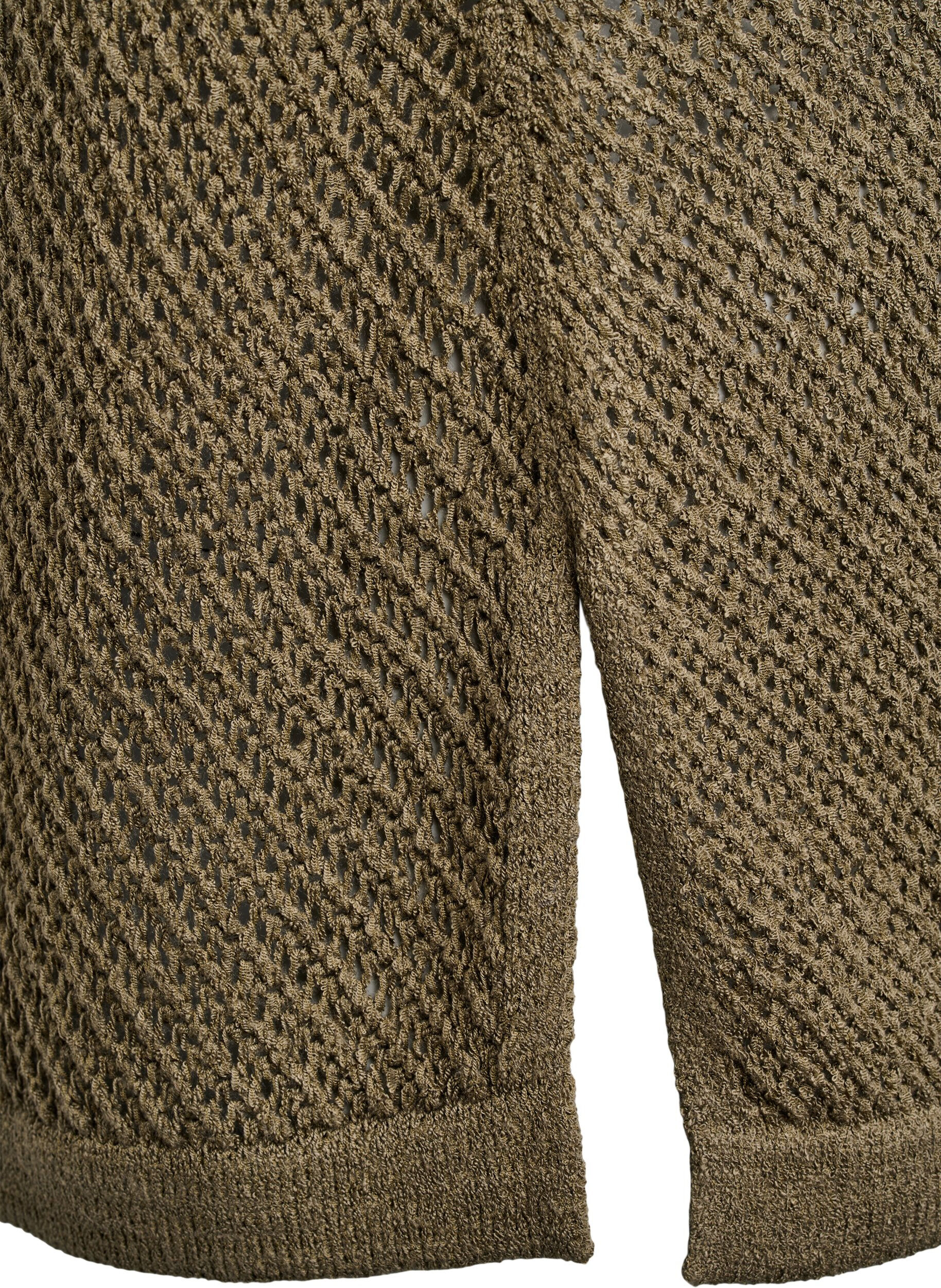 ZizziFLASH - Mouwloze gebreide top met V-hals, Groen, Packshot image number 3