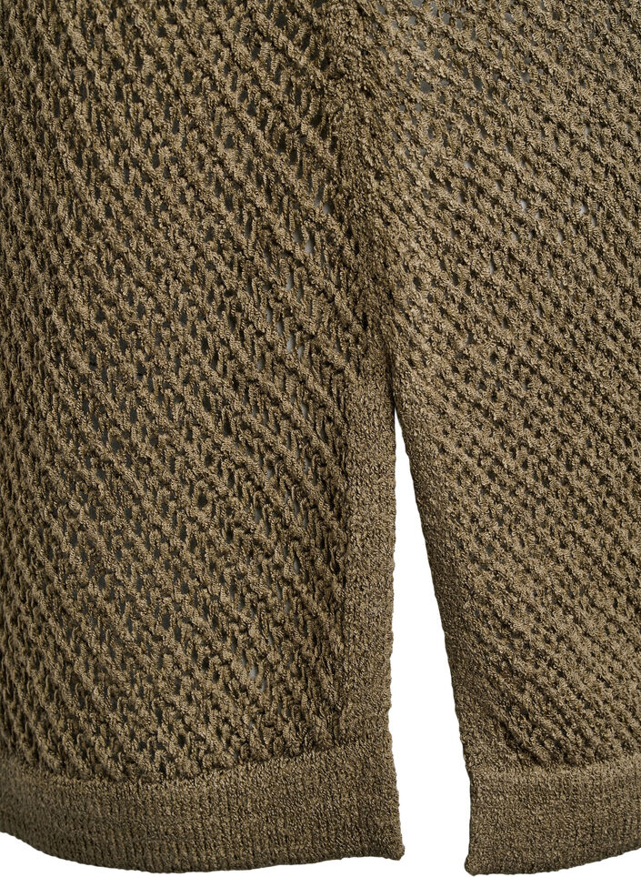 FLASH - Mouwloze gebreide top met V-hals, Groen, Packshot image number 3