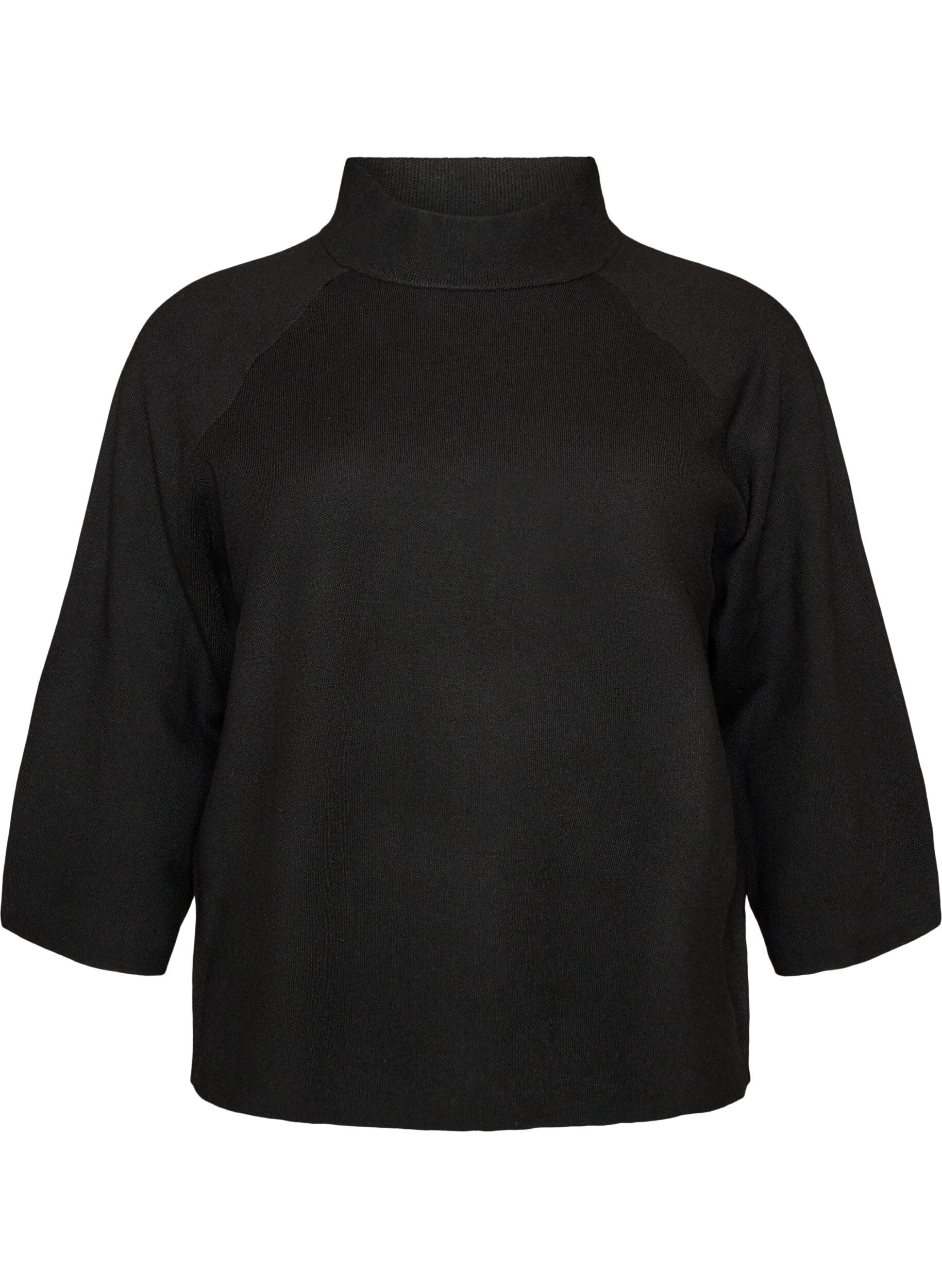 Gebreide blouse van een viscosemix met col