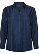 Losse shirt met V-hals, Blauw, Packshot image number 0
