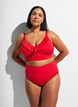 Solidkleurige high-waist bikinibroekje, Rood, Model image number 0