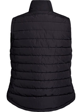 ZizziSportief gewatteerd vest met ritssluiting en zakken, Black, Packshot image number 1
