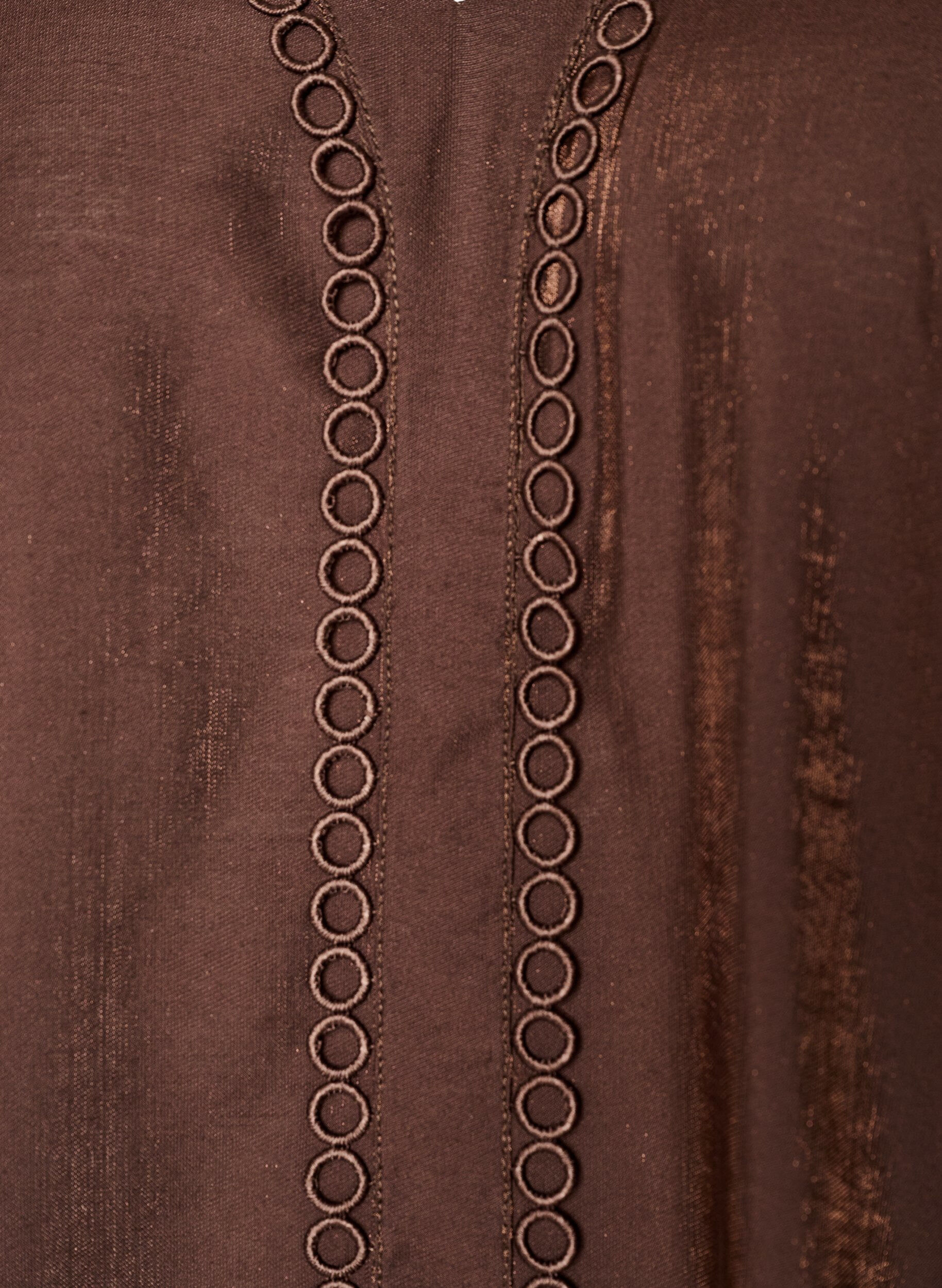 ZizziViscose blouse met V-hals en decoratieve details, Bruin, Packshot image number 2