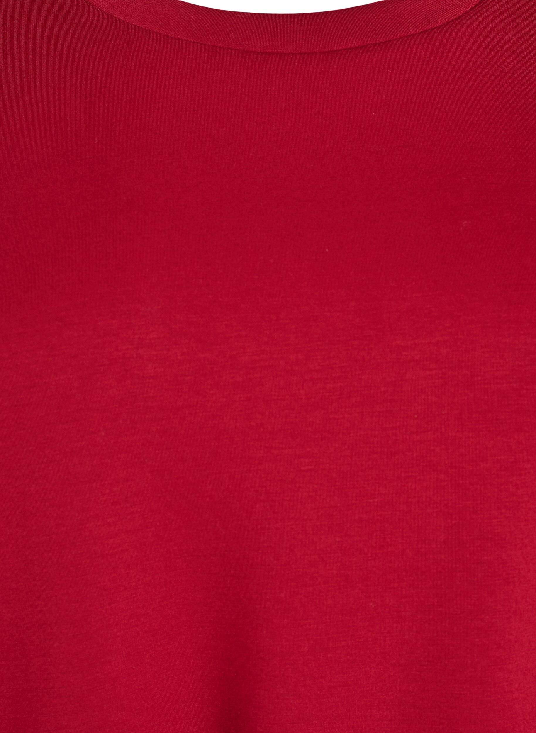 ZizziKorte loose-fit T-shirt in modalblend, Rood, Packshot image number 2
