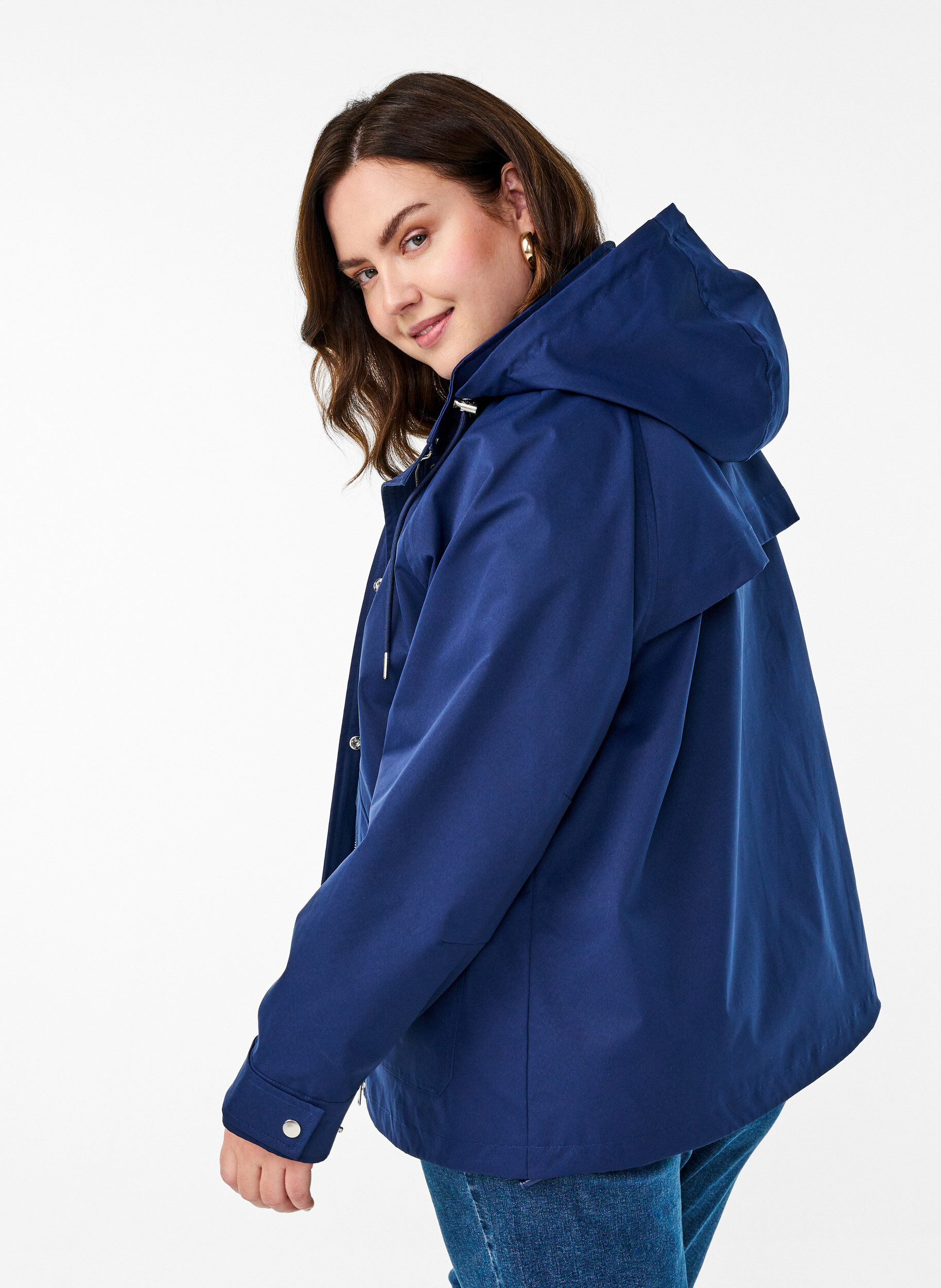 ZizziKorte lentejas met afneembare capuchon, Blauw, Model image number 2