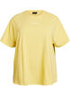 T-shirt van biologisch katoen met klein frontmotief, Geel, Packshot image number 0