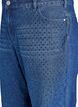 Straight-fit jeans met rhinestones en een hoge taille, Blauw, Packshot image number 2