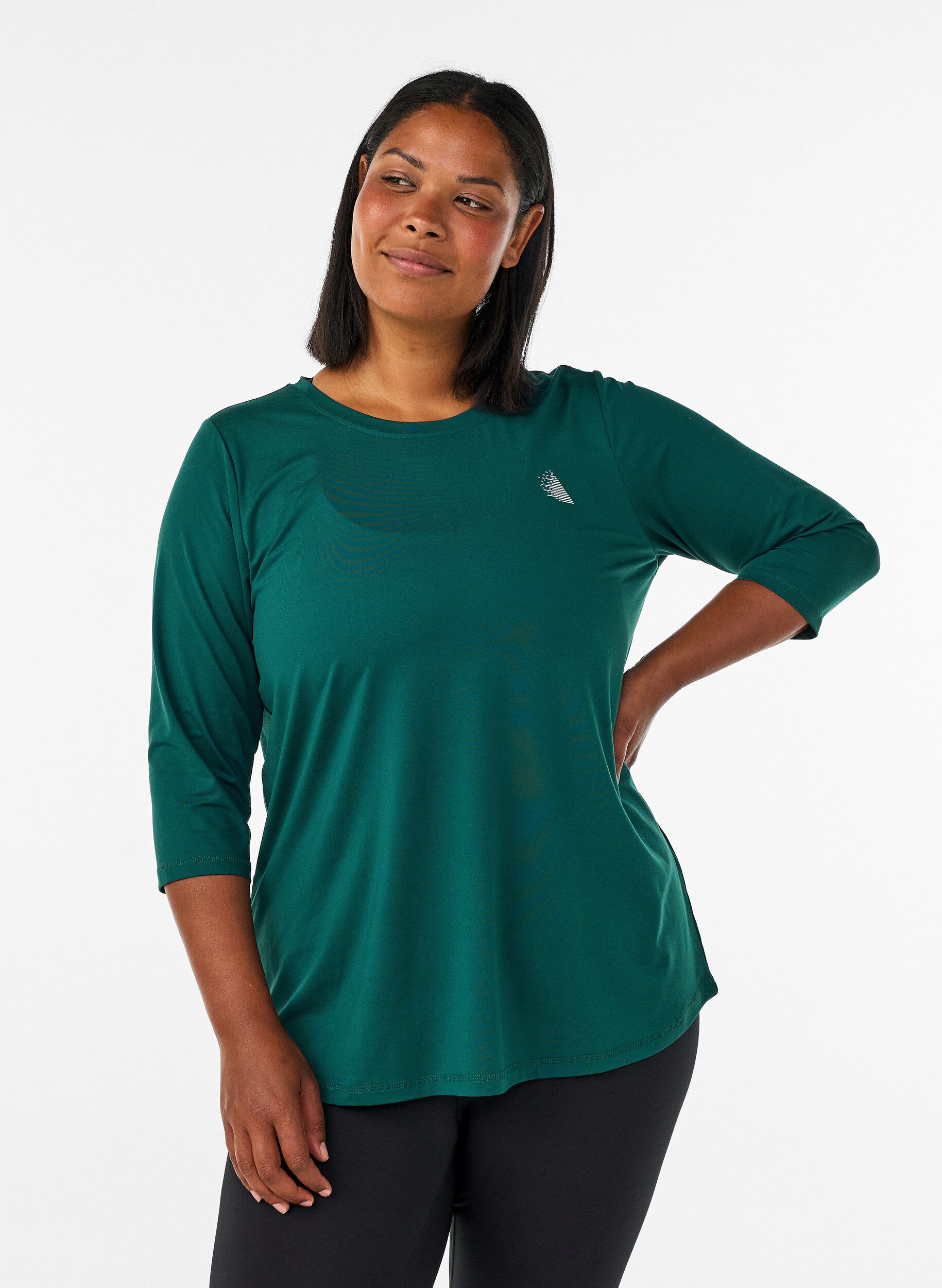 Sporttop met 3/4 mouwen, Groen, Model