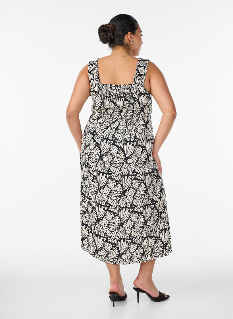 Zomerjurk met brede bandjes, Zwart, Model image number 1
