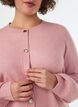 Cardigan in zacht breisel met goudkleurige knopen, Rood, Model image number 3