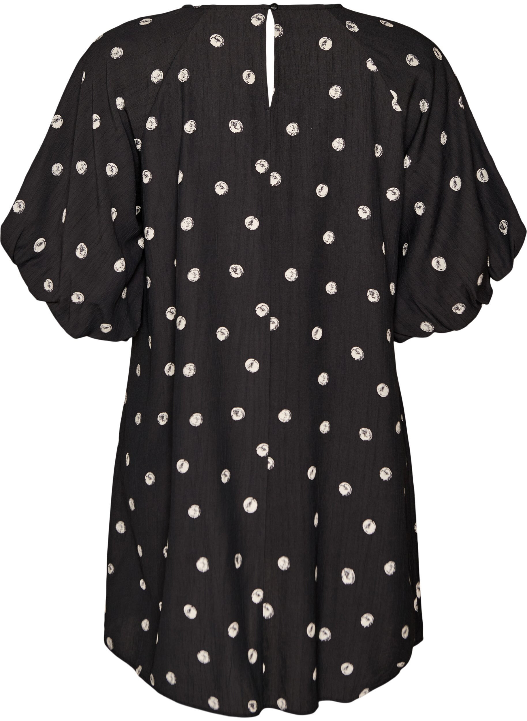 ZizziKorte viscose jurk met ballonmouwen, 9990, Packshot image number 1