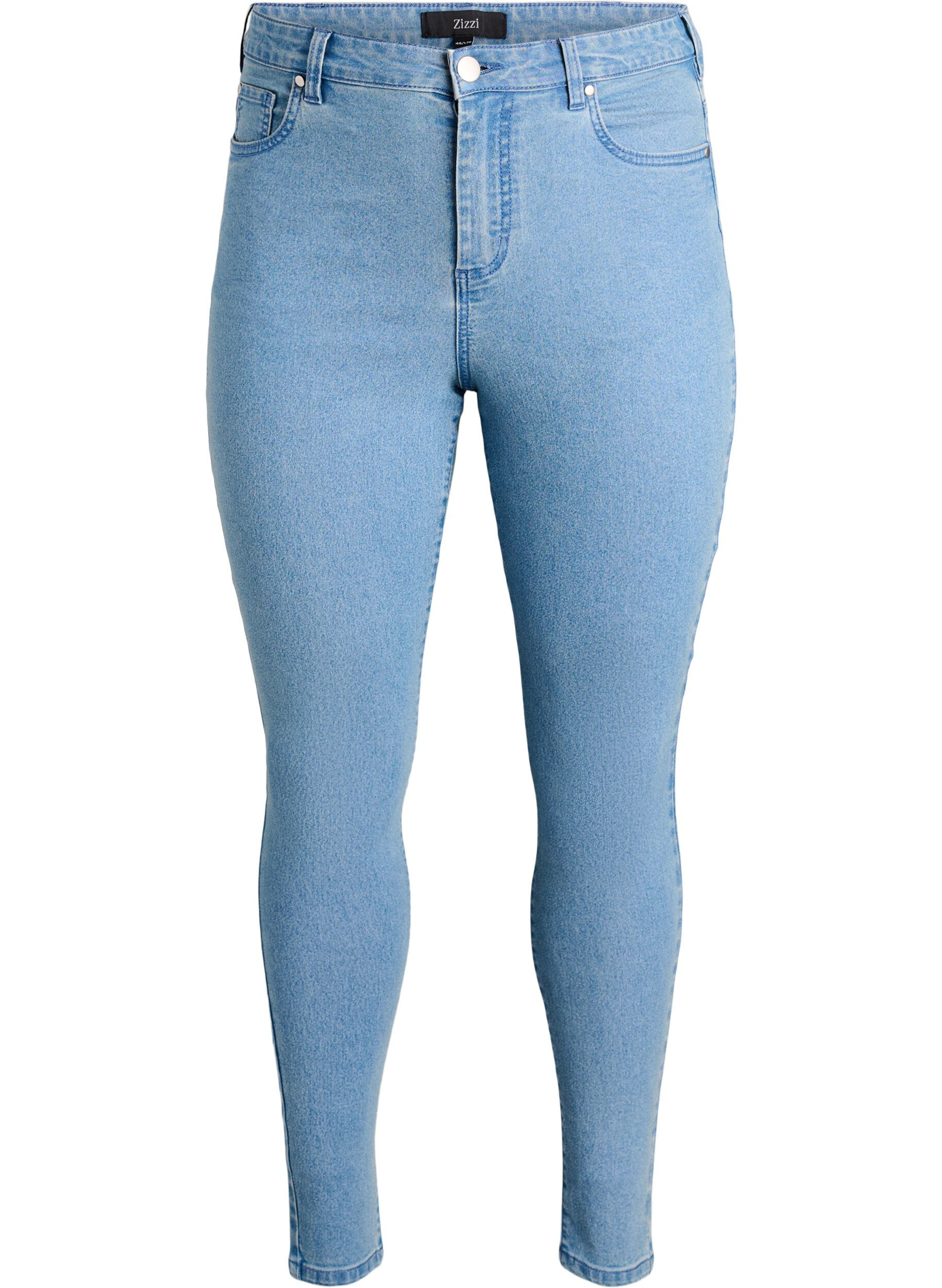 ZizziAmy super slim fit jeans met hoge taille, Blauw, Packshot image number 0