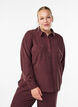 Overhemdblouse met lange mouwen in corduroy, Donker Bordeaux, Model image number 0
