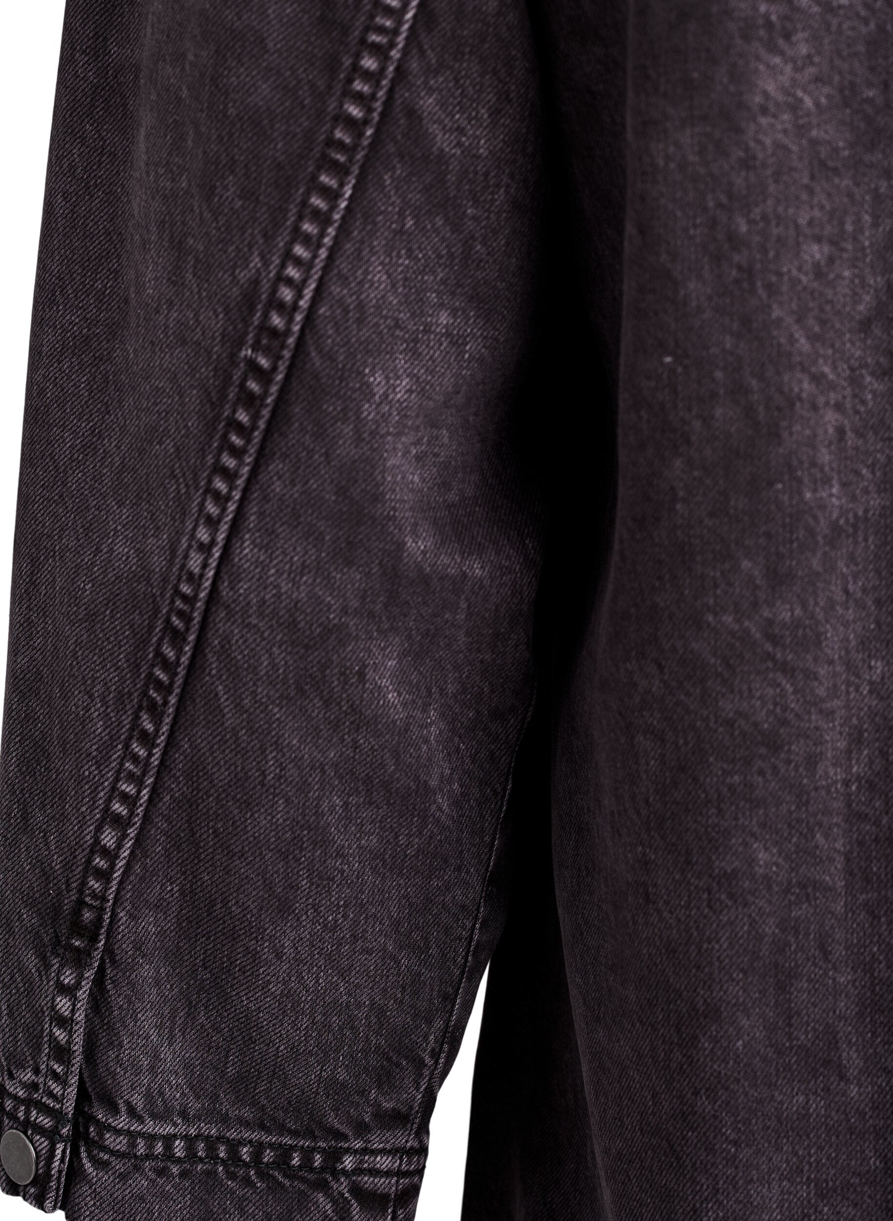 ZizziLos denimshirt met 3/4-mouwen, Grijs, Packshot image number 3