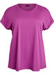T-shirt met korte mouwen in een katoenmix, Paars, Packshot image number 0
