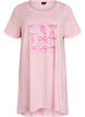 Nachtjapon met korte mouwen van biologisch katoen, Roze, Packshot image number 0