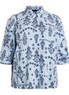 Shirtblouse met 3/4 mouwen, Blauw, Packshot image number 0