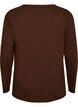 T-shirt met lange mouwen, V-hals en knopen, Bruin, Packshot image number 1