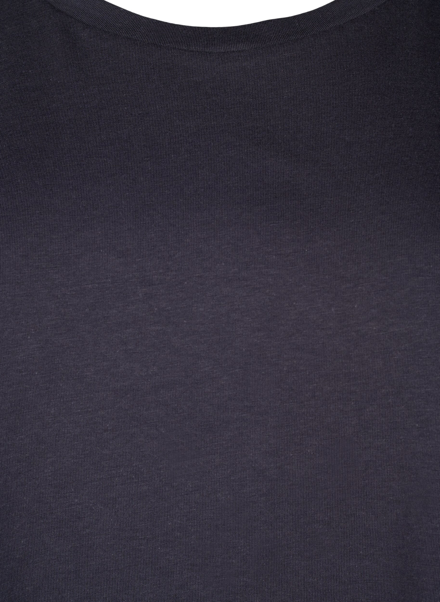 ZizziT-shirt met korte mouwen van katoenmix, Grijs, Packshot image number 2