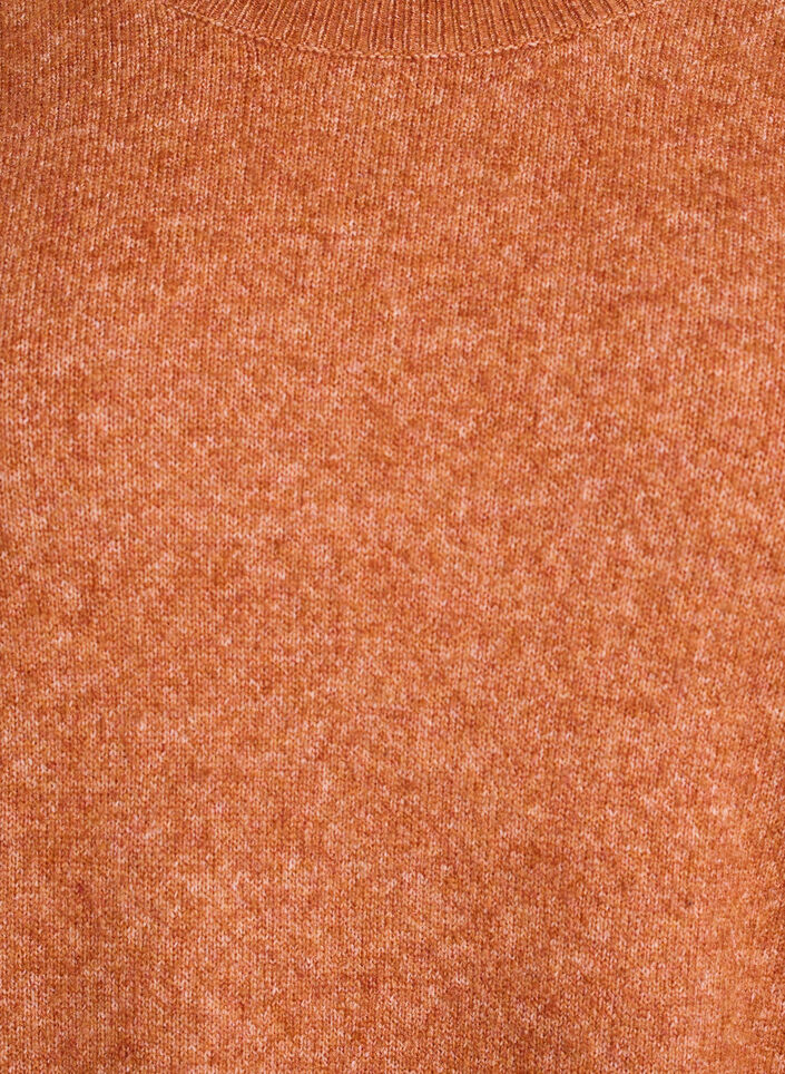 Losse gebreide trui met opvallende naden, Oranje, Packshot image number 2