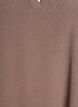 Blouse met korte mouwen met ruches en V-hals, Bruin, Packshot image number 2