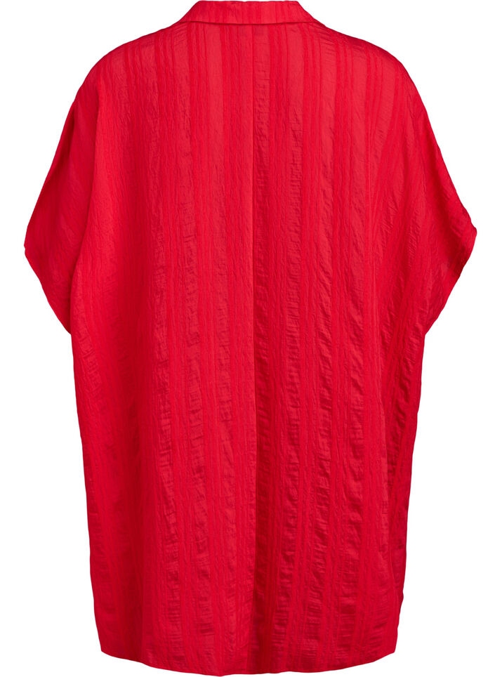 Strand kaftan met kraag en knoopsluiting, True Red , Packshot