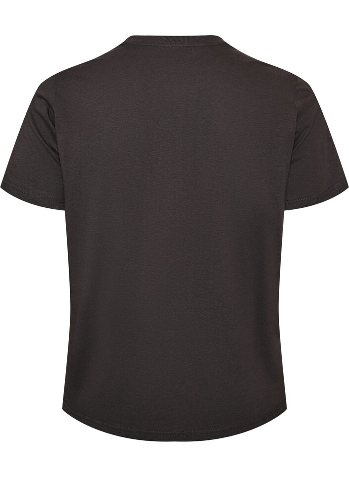 Katoenen T-shirt met print aan de voorkant, Grijs, Packshot image number 1