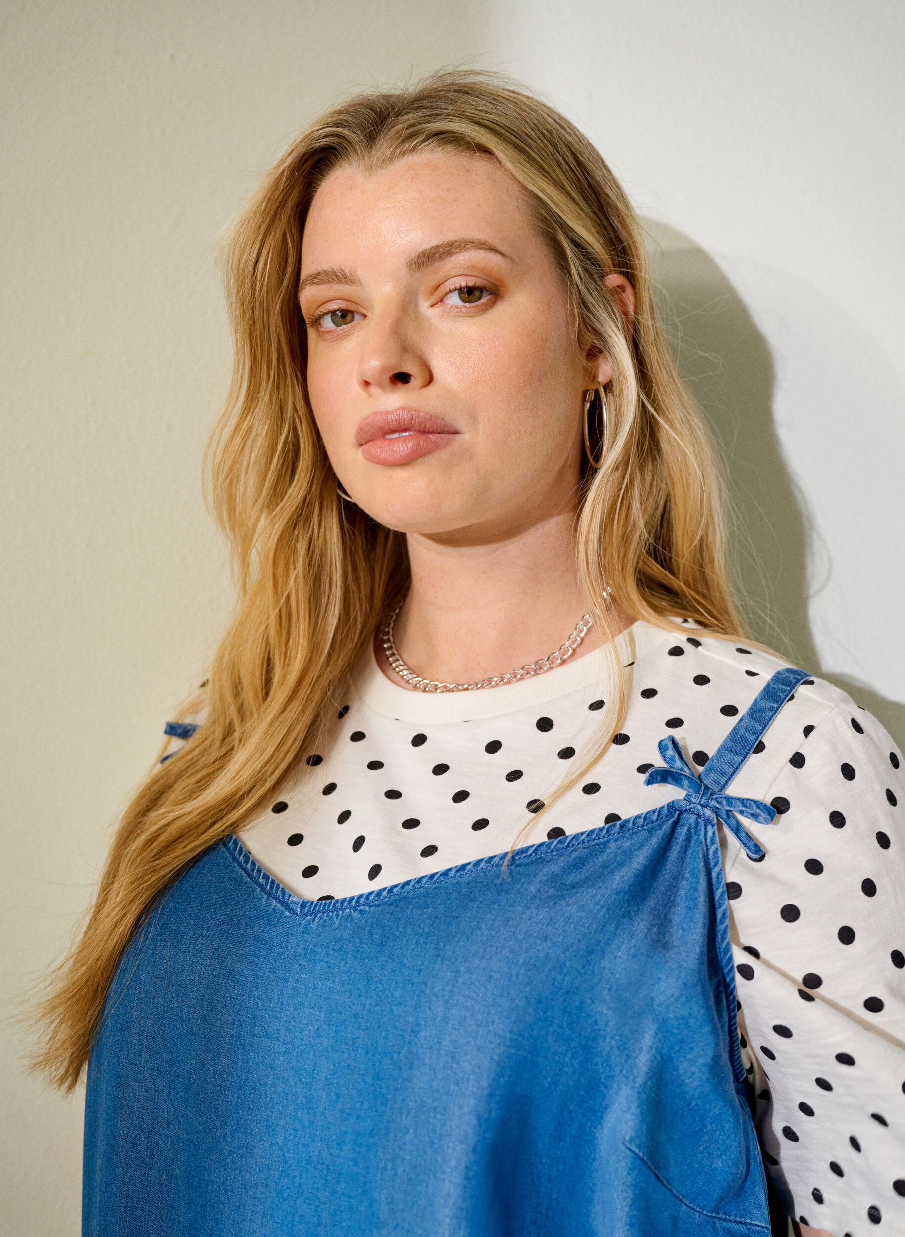 ZizziKatoenen T-shirt met stippen, Vanille, Image image number 0