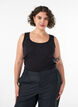 Nauwsluitende top met motief, Zwart, Model image number 0