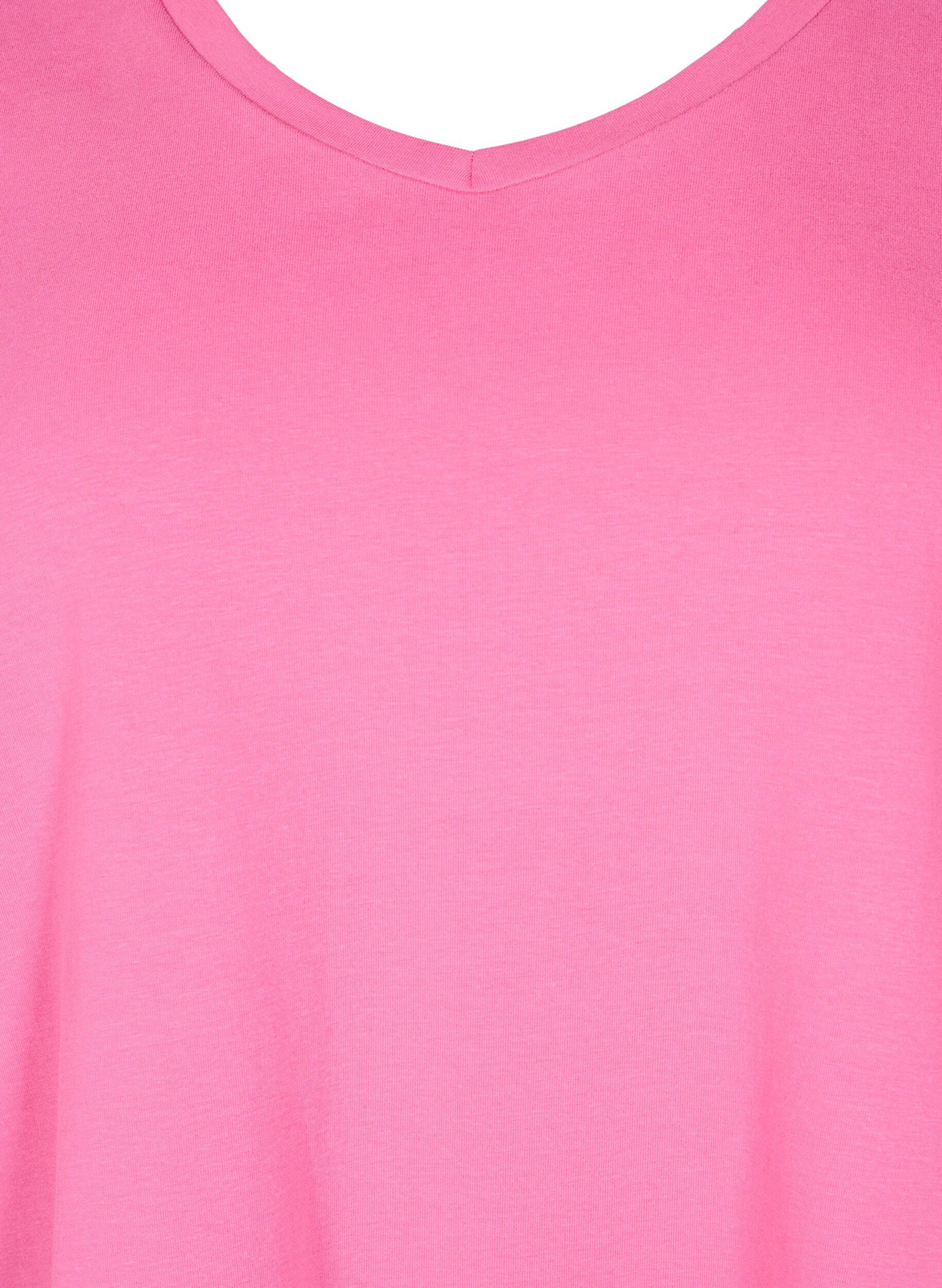 ZizziEffen basic T-shirt van katoen, Roze, Packshot image number 2