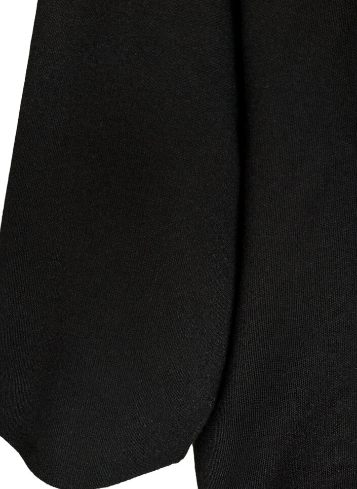 Gebreide blouse van een viscosemix met col, Zwart, Packshot image number 3
