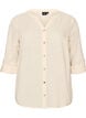 Katoenen blouse met een V-hals, Vanille, Packshot image number 0