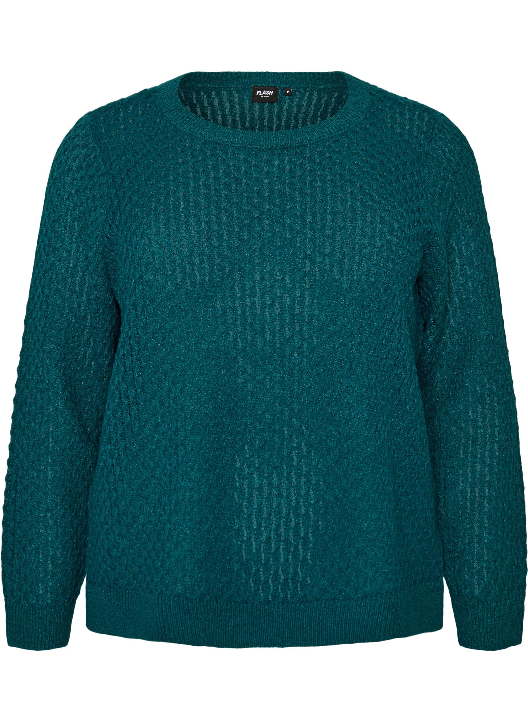 Gebreide blouse met een opengewerkt structuurpatroon
