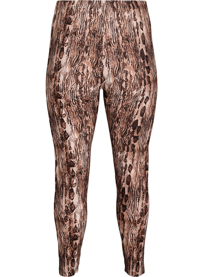 Viscose leggings met zebraprint, Bruin, Packshot image number 1