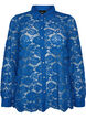 Kanten shirt met parelknopen, Blauw, Packshot image number 0