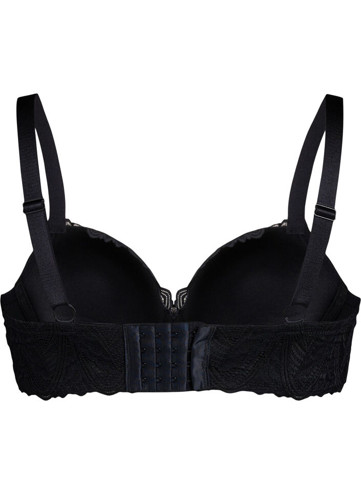 Voorgevormde kanten beha met beugel, Zwart, Packshot image number 1